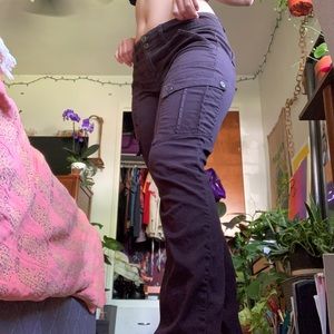 Chocolate brown low-waisted cargos